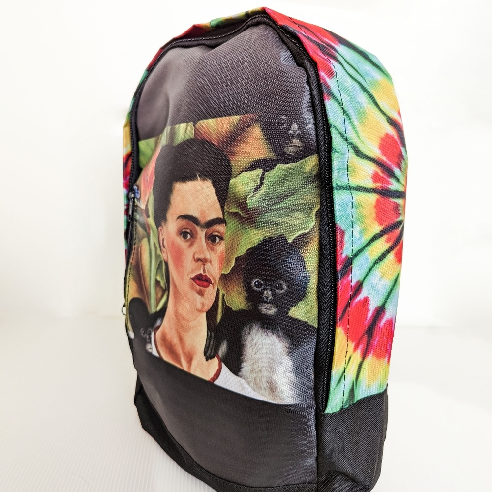Frida Kahlo inspired backpack // 🎨 Tie-dye print on sides.